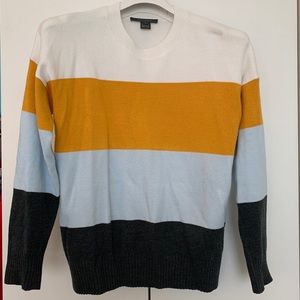 French Connection Stripped Crew Neck Sweater EUC Size Medium